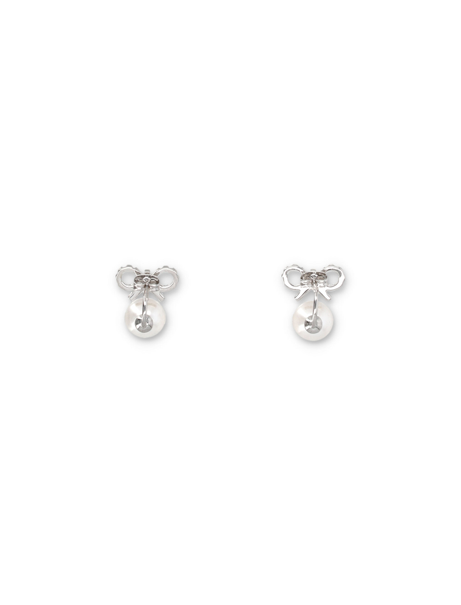 TRIBAL BOW PEARL EARRING - Spazio Pritelli