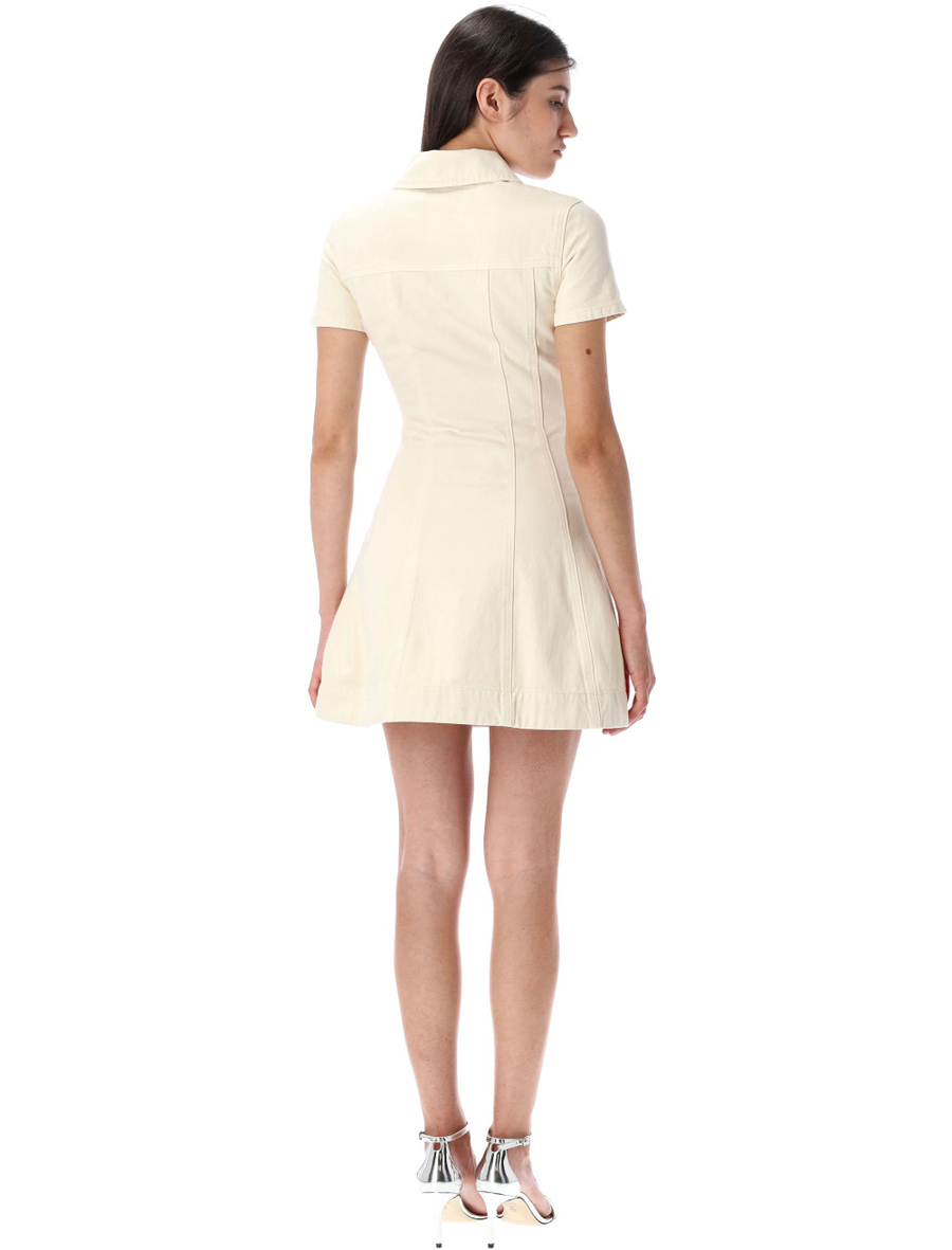 Collared denim mini dress - Spazio Pritelli