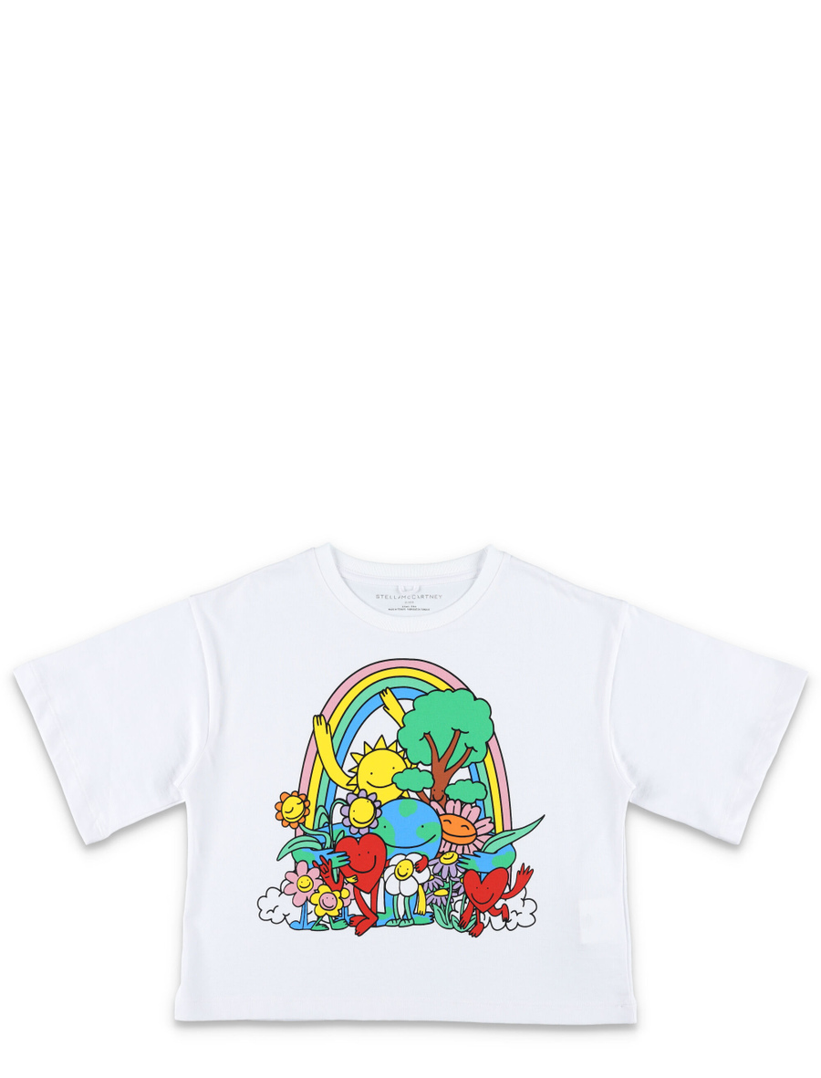 Kid - Earth Friends Graphic cropped t-shirt - Spazio Pritelli