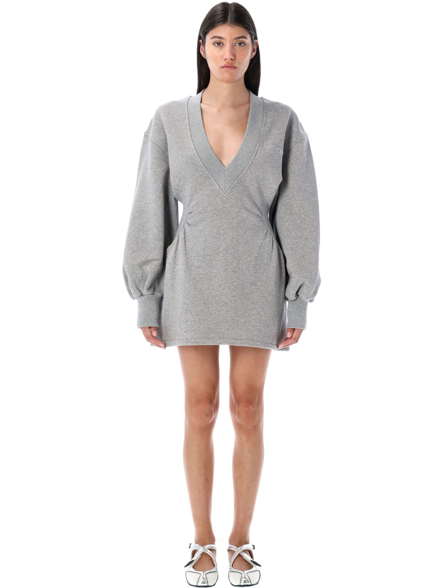 FLEECE MINI DRESS V NECK - Spazio Pritelli