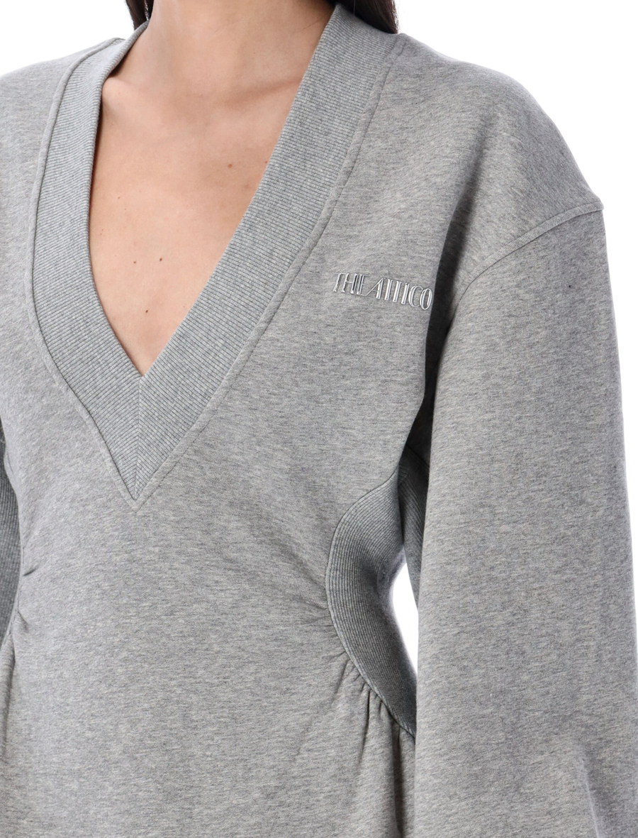 FLEECE MINI DRESS V NECK - Spazio Pritelli
