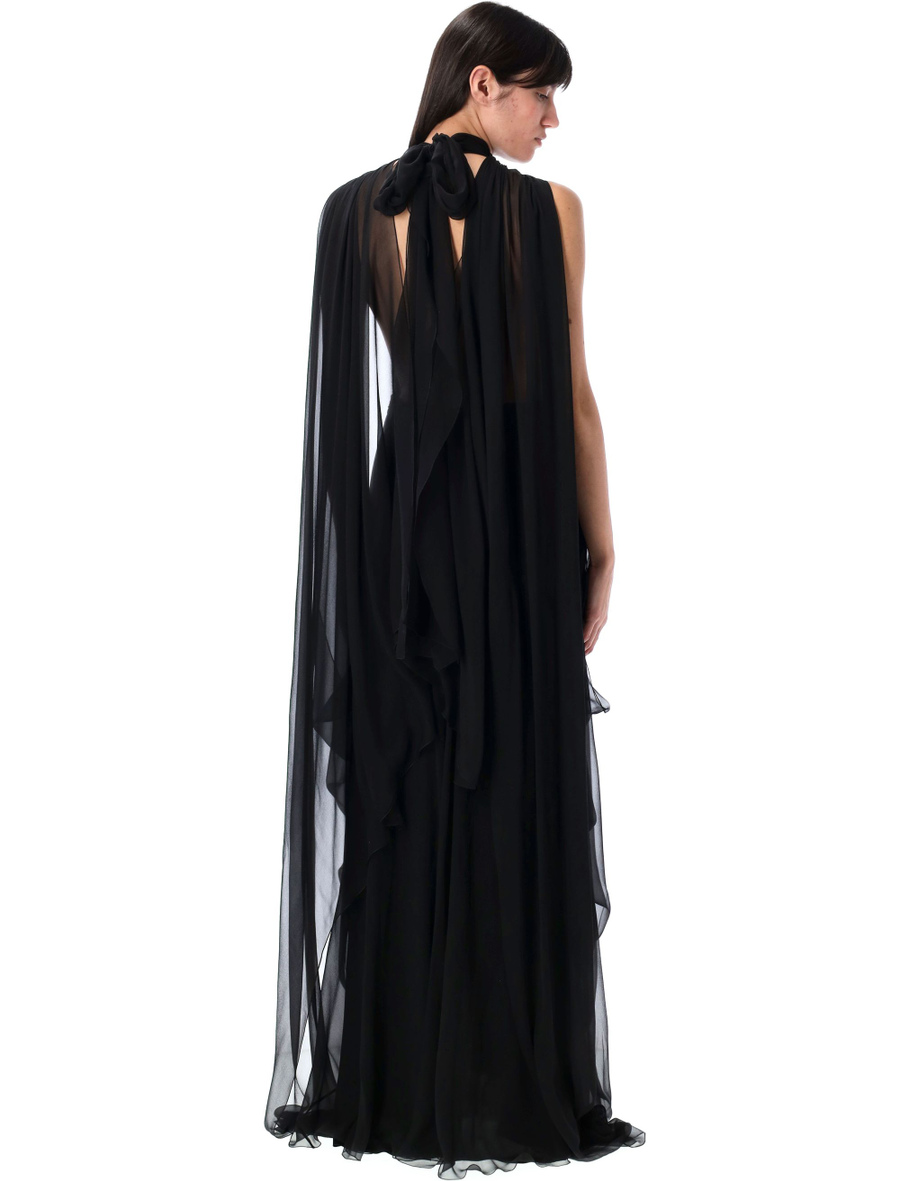 Silk chiffon long dress - Spazio Pritelli