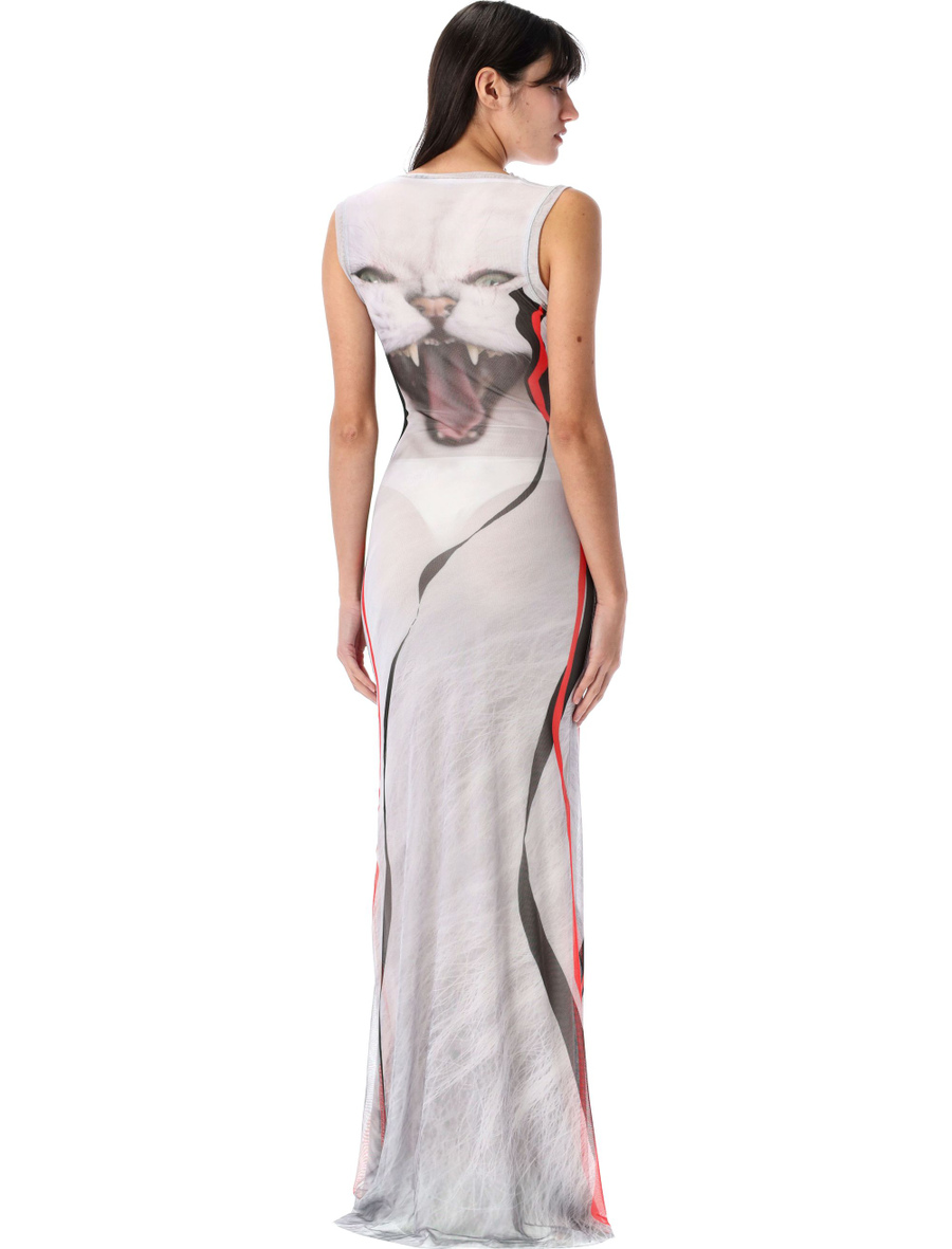 Mesh printed maxi dress - Spazio Pritelli