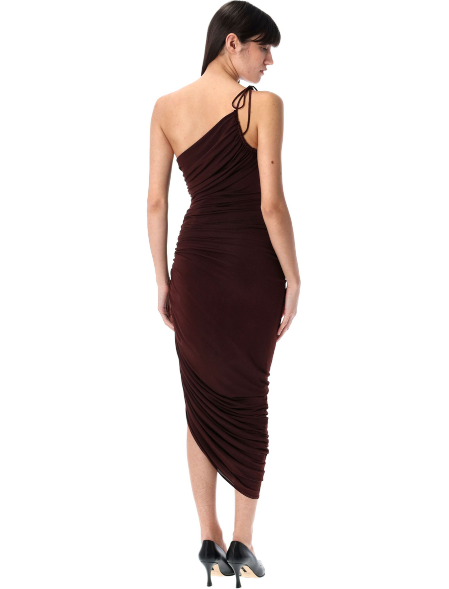 Asymmetrical draped midi dress - Spazio Pritelli