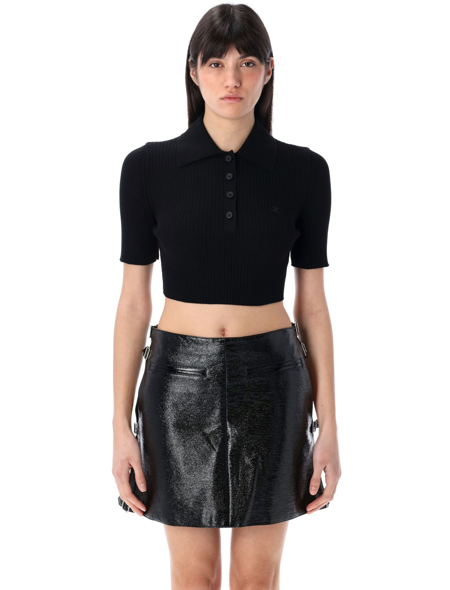 Cropped knit polo - Spazio Pritelli