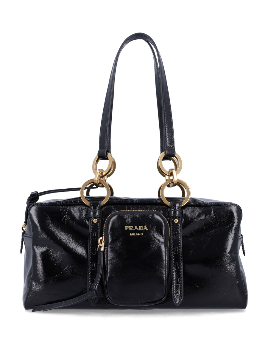 Dangle medium leather top-handle bag - Spazio Pritelli