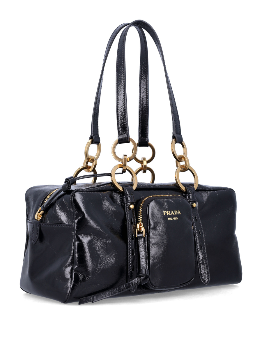 Dangle medium leather top-handle bag - Spazio Pritelli