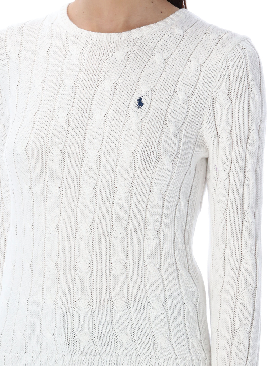 Cable-knit cotton crewneck sweater - Spazio Pritelli