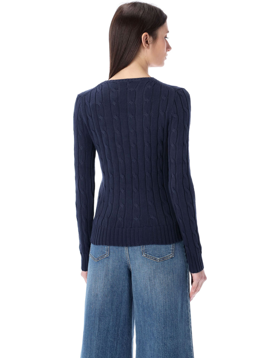 Cable-knit cotton crewneck sweater - Spazio Pritelli