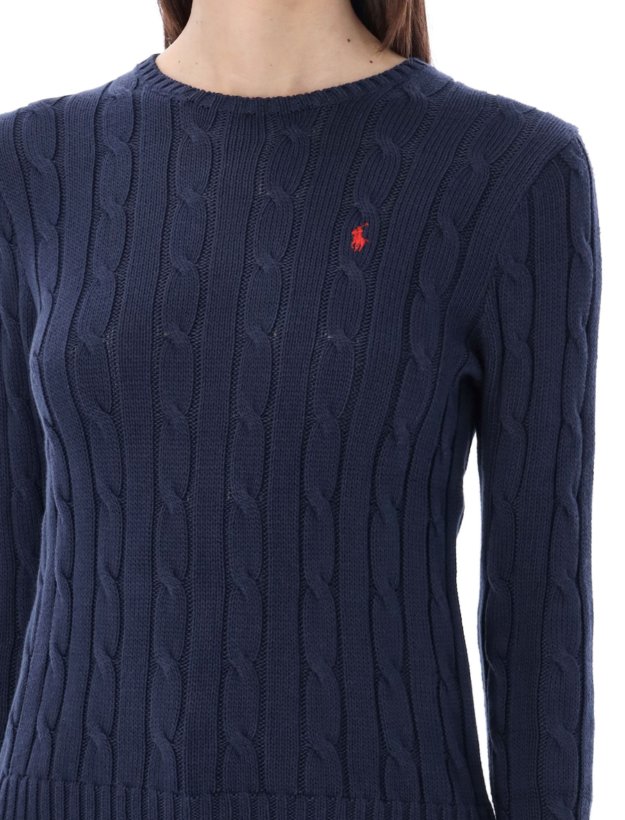 Cable-knit cotton crewneck sweater - Spazio Pritelli