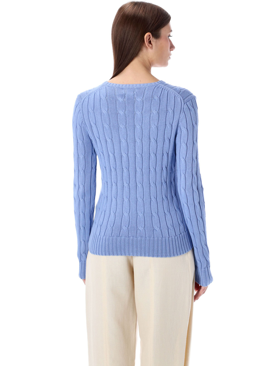 Cable-knit cotton crewneck sweater - Spazio Pritelli