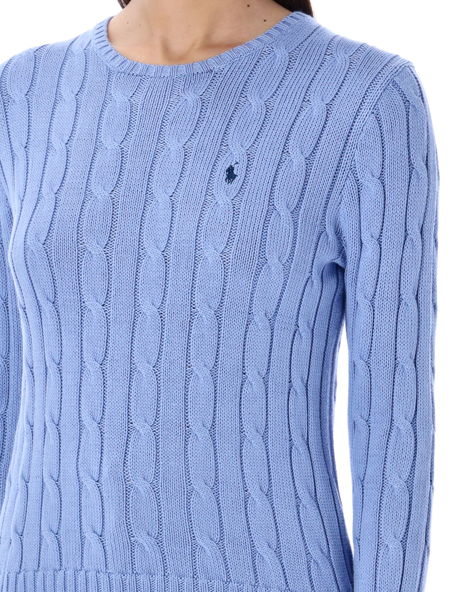 Cable-knit cotton crewneck sweater - Spazio Pritelli