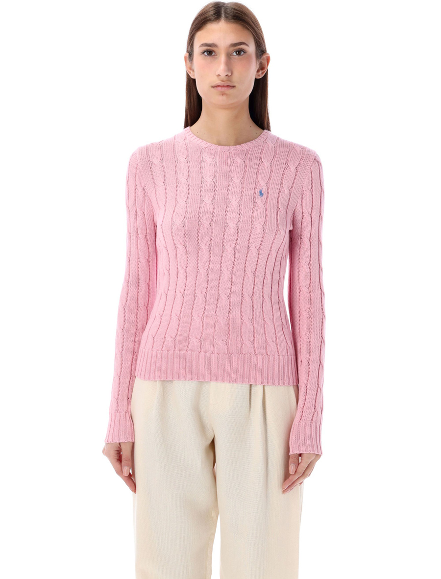 Cable-knit cotton crewneck sweater - Spazio Pritelli