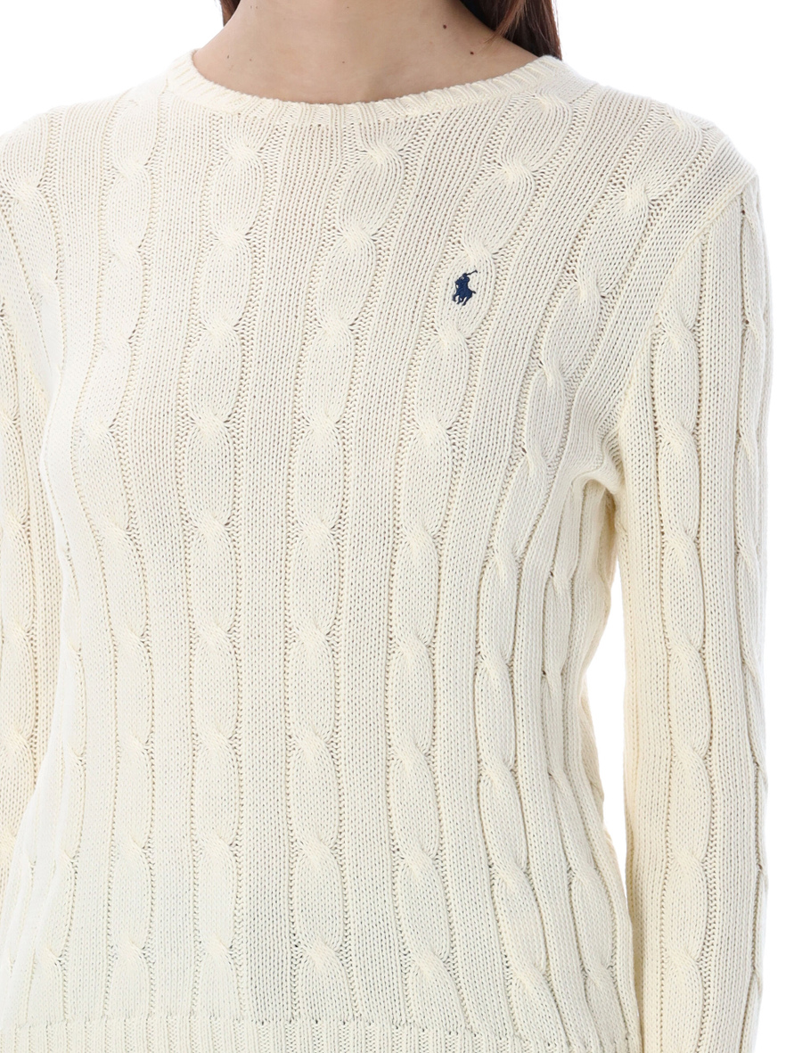 Cable-knit cotton crewneck sweater - Spazio Pritelli