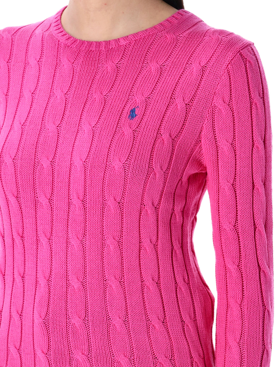 Cable-knit cotton crewneck sweater - Spazio Pritelli