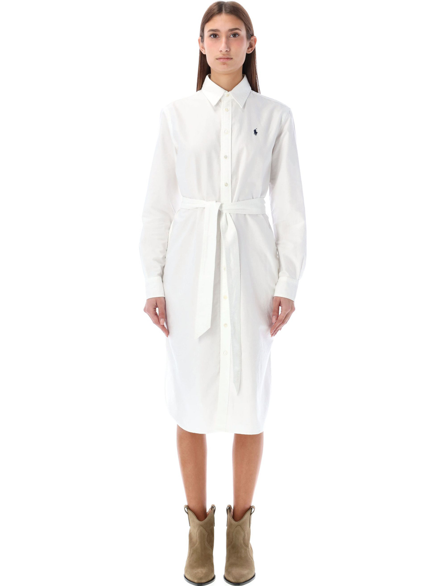 Belted cotton oxford shirtdress - Spazio Pritelli