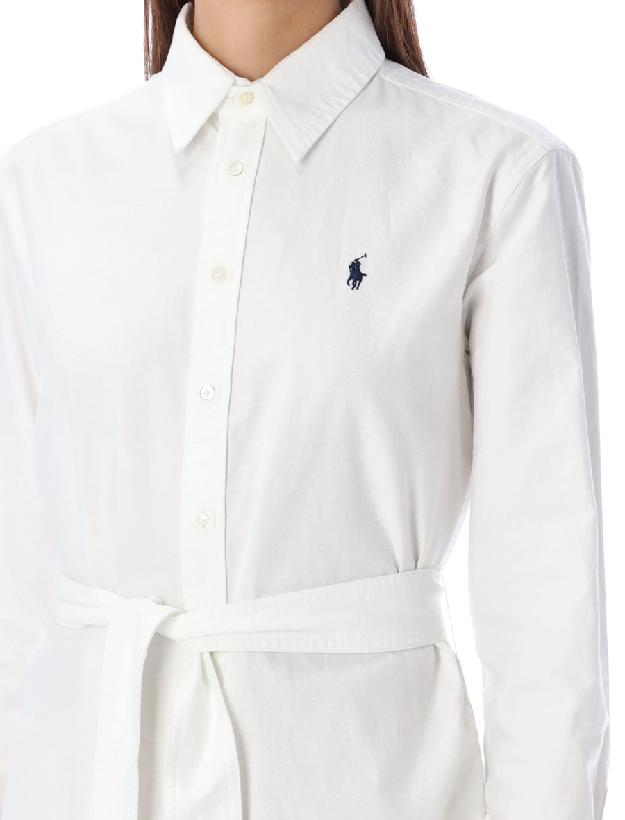 Belted cotton oxford shirtdress - Spazio Pritelli