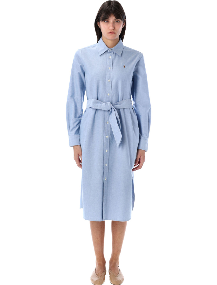 Belted cotton oxford shirtdress - Spazio Pritelli
