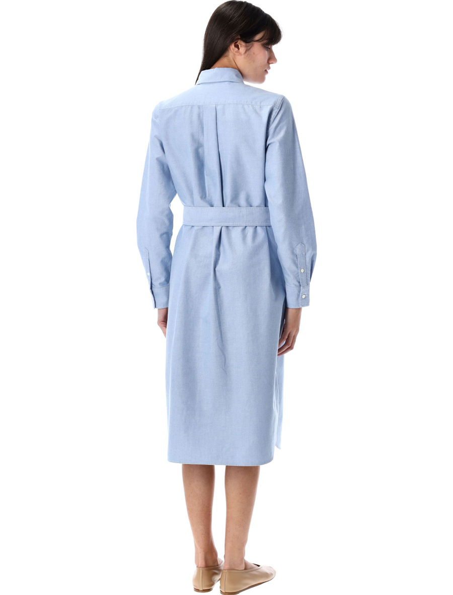 Belted cotton oxford shirtdress - Spazio Pritelli