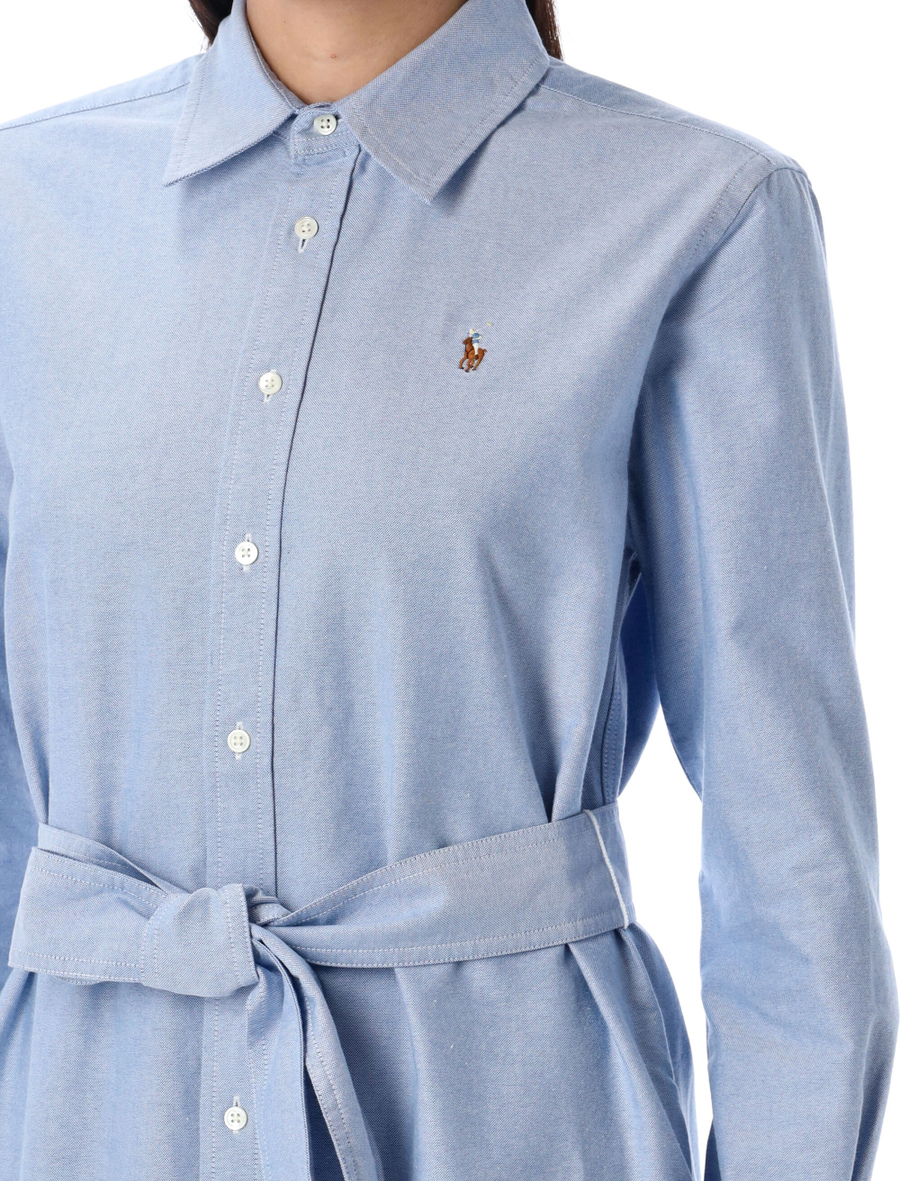 Belted cotton oxford shirtdress - Spazio Pritelli