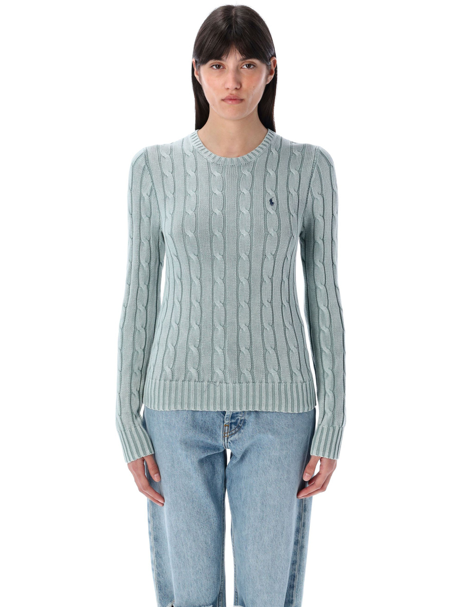 Cable-knit cotton crewneck jumper - Spazio Pritelli