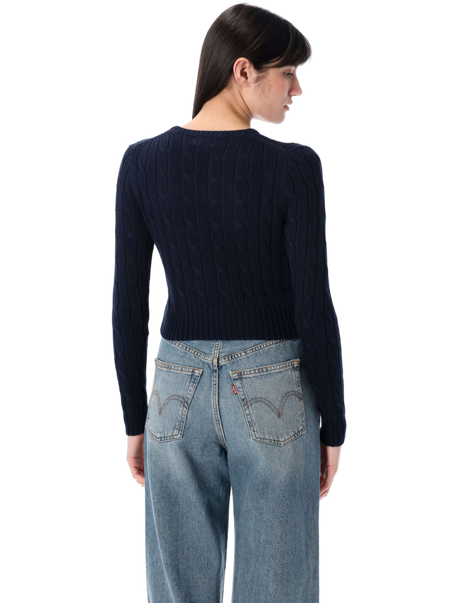 Cable-Knit cotton cropped jumper - Spazio Pritelli