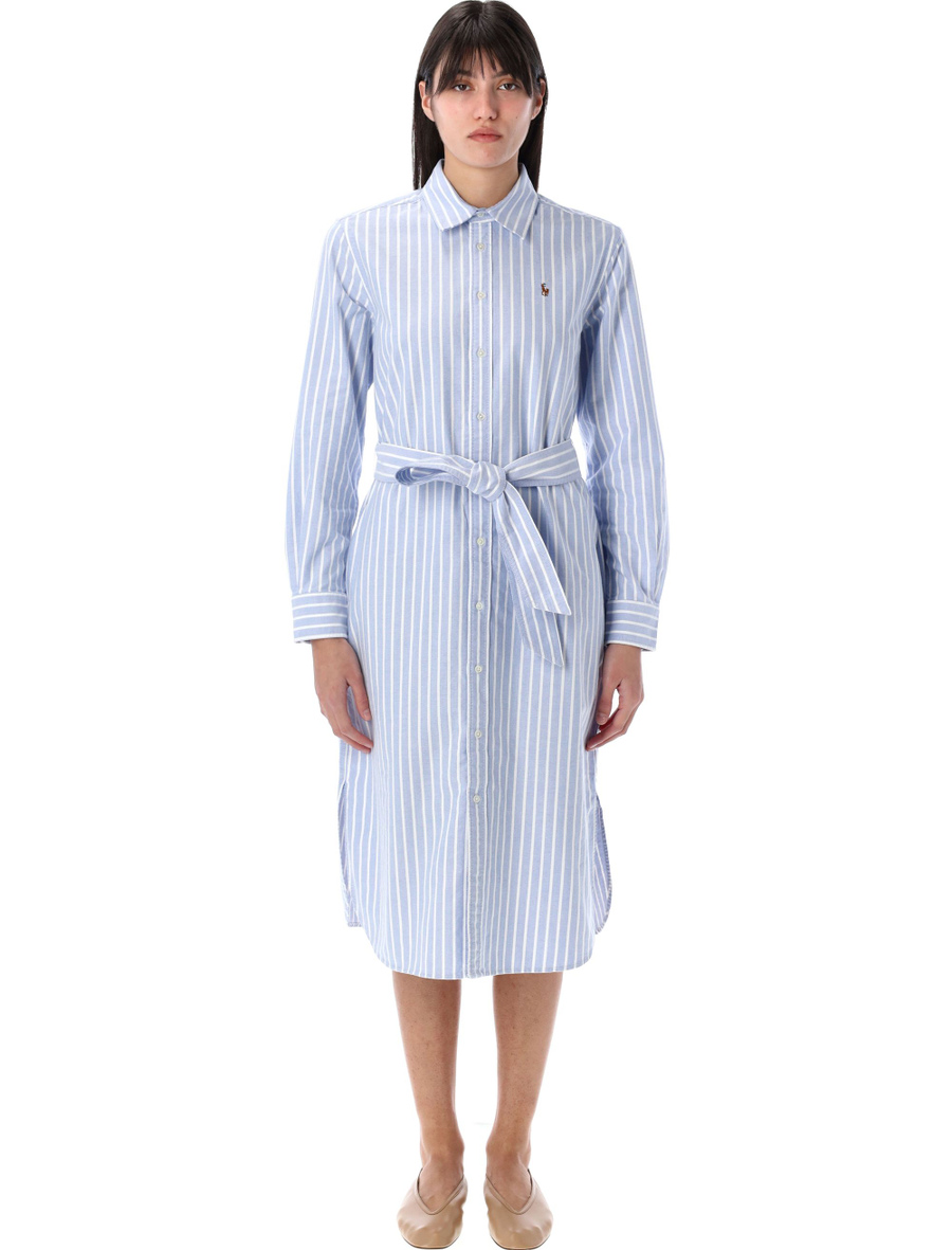 Belted Oxford shirt dress - Spazio Pritelli