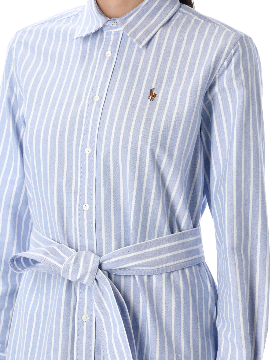 Belted Oxford shirt dress - Spazio Pritelli
