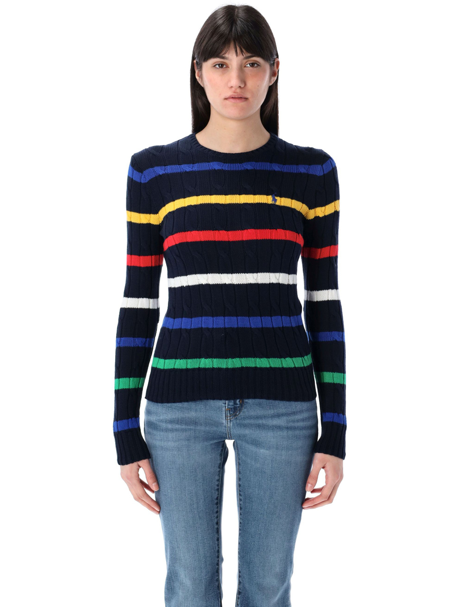Striped cable-knit cotton jumper - Spazio Pritelli