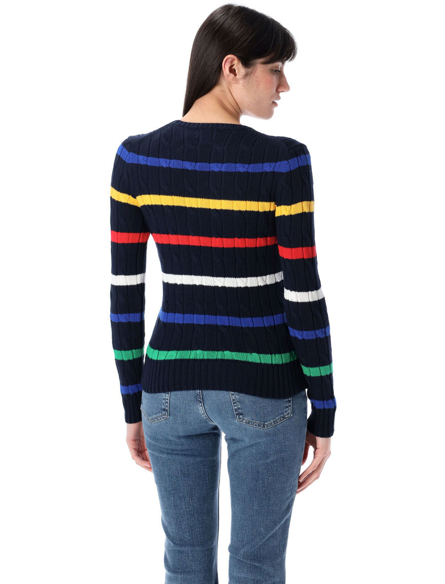 Striped cable-knit cotton jumper - Spazio Pritelli