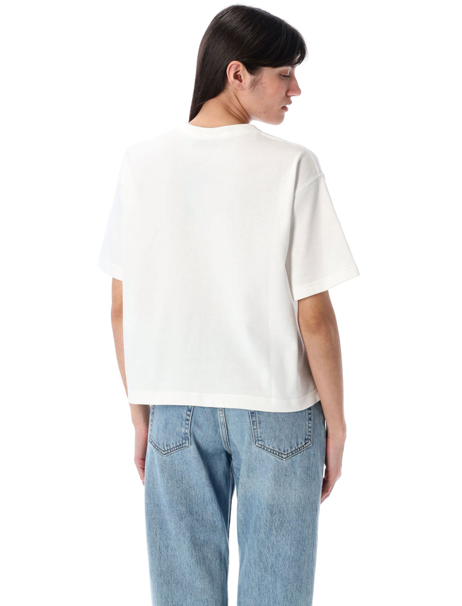 Relaxed crop fit cotton jersey tee - Spazio Pritelli