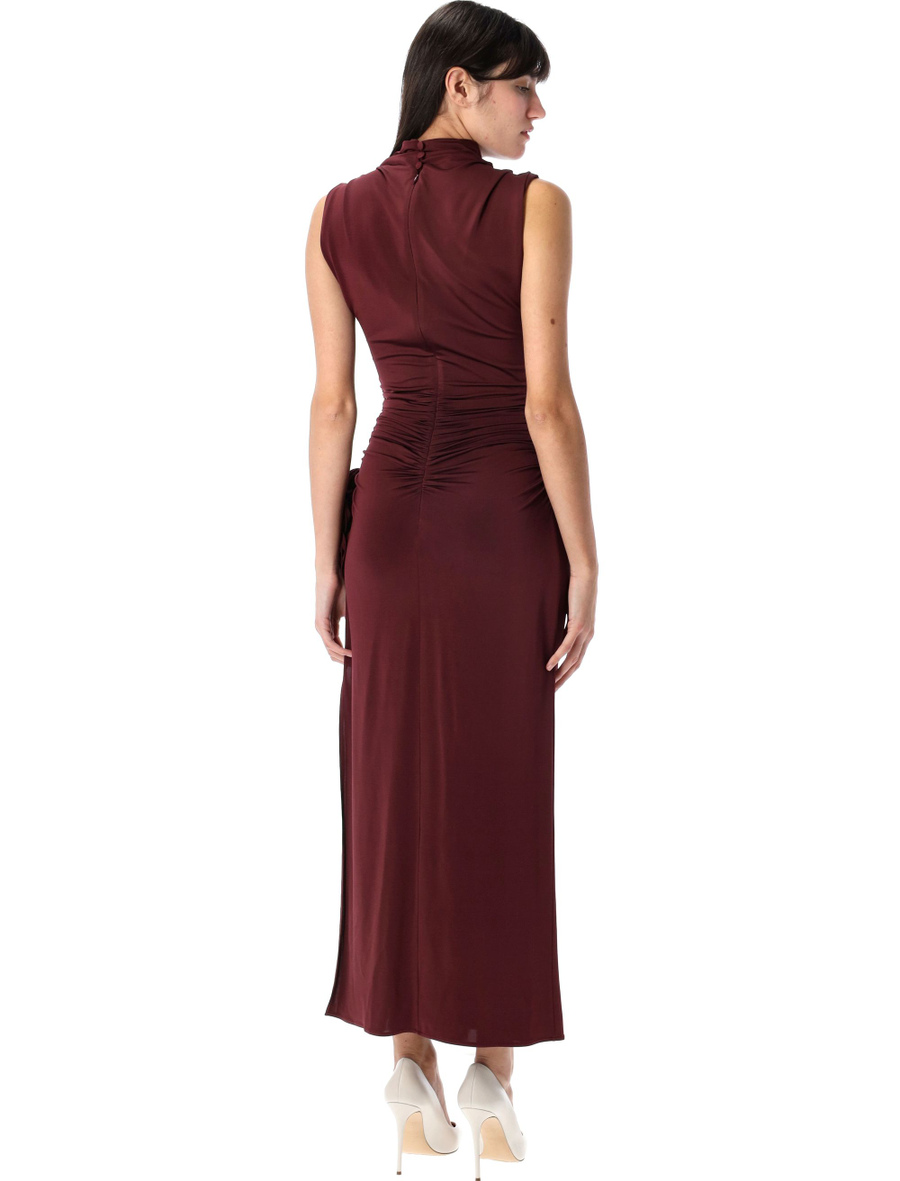 Draped high neck midi dress - Spazio Pritelli