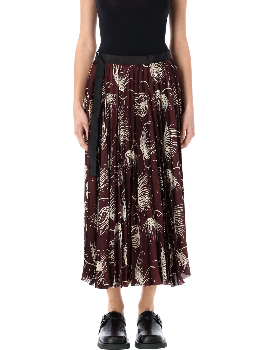 Printed pleated midi skirt - Spazio Pritelli