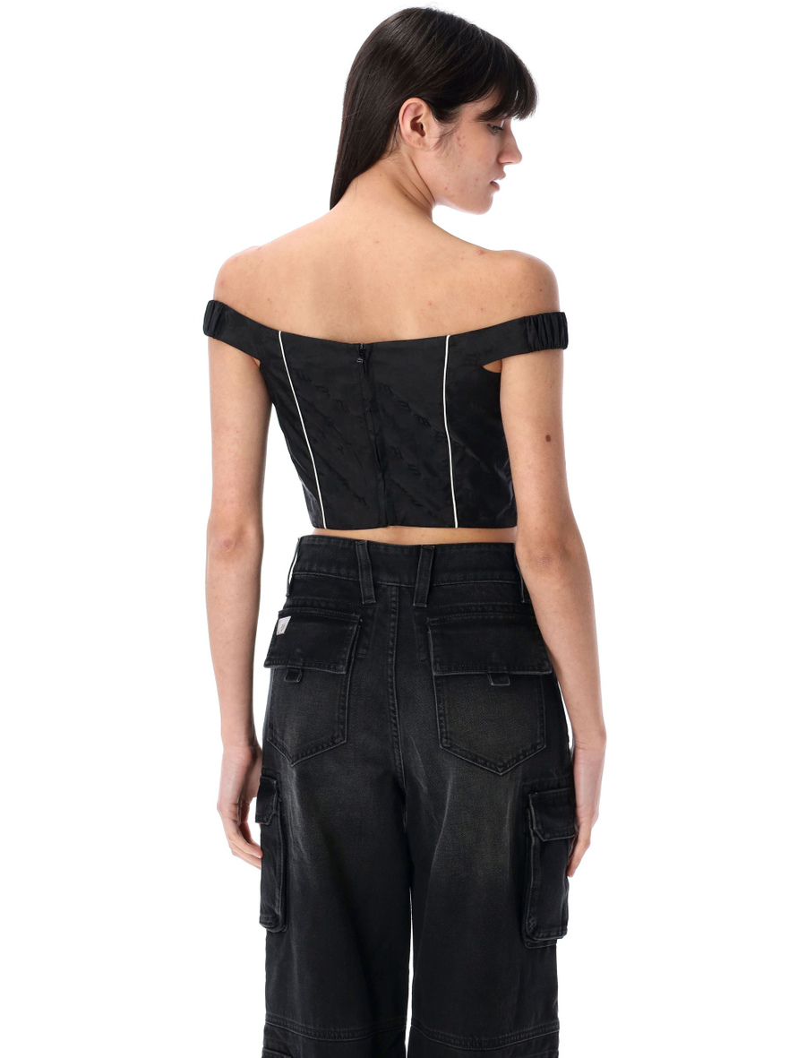 Monogram nylon corset top - Spazio Pritelli