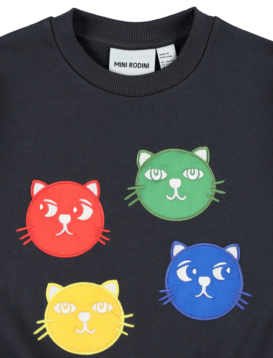 Kid - Crewneck fleece cats - Spazio Pritelli