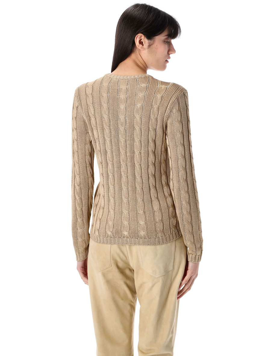 Cable-knit silk crewneck jumper - Spazio Pritelli