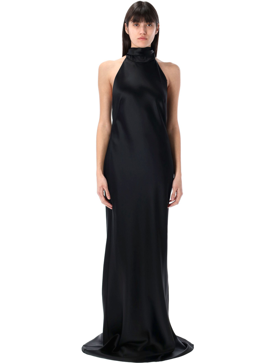 Chilton stretch satin evening dress - Spazio Pritelli