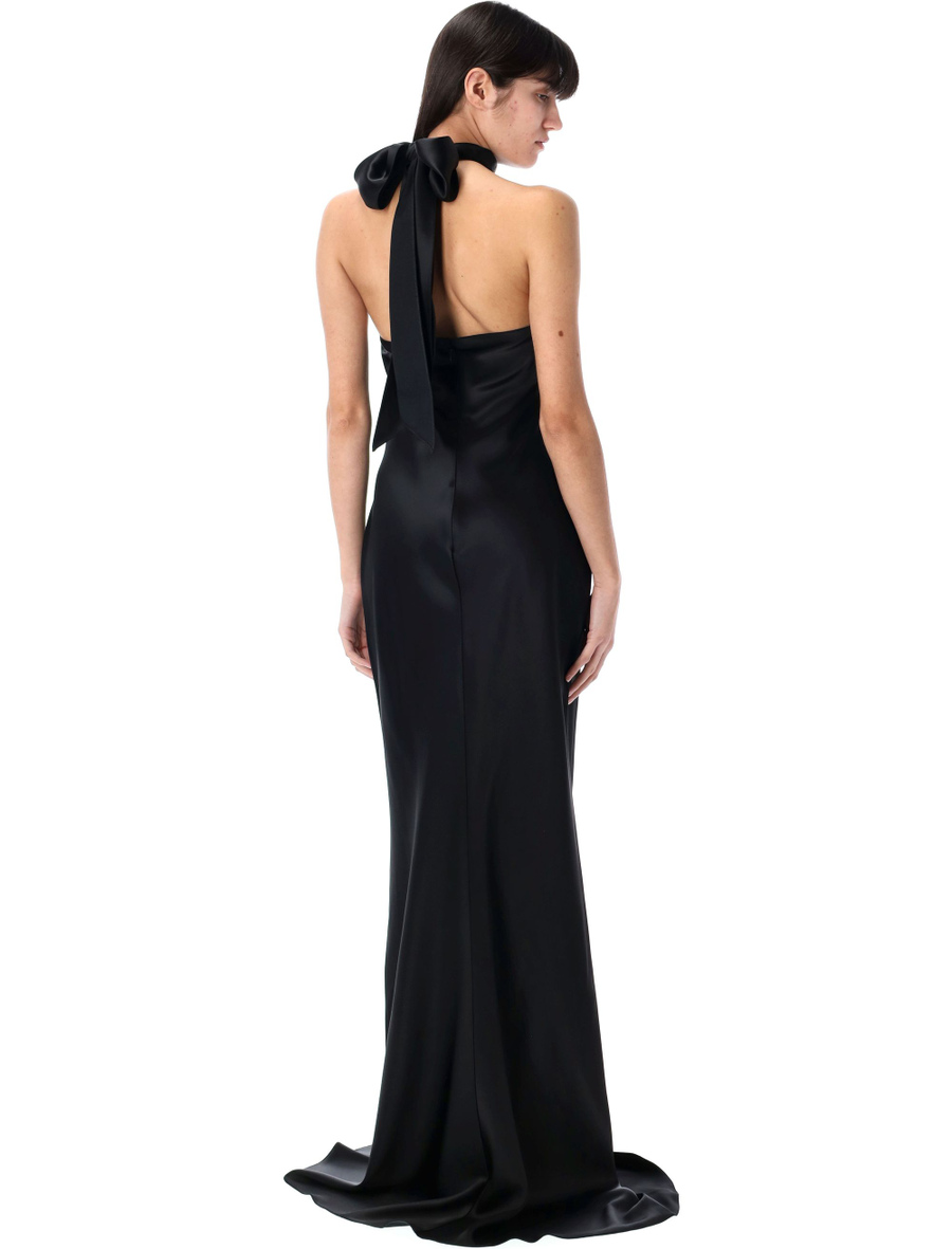 Chilton stretch satin evening dress - Spazio Pritelli