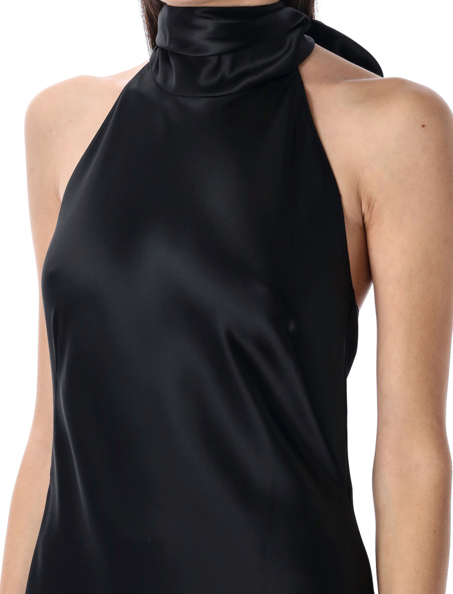 Chilton stretch satin evening dress - Spazio Pritelli