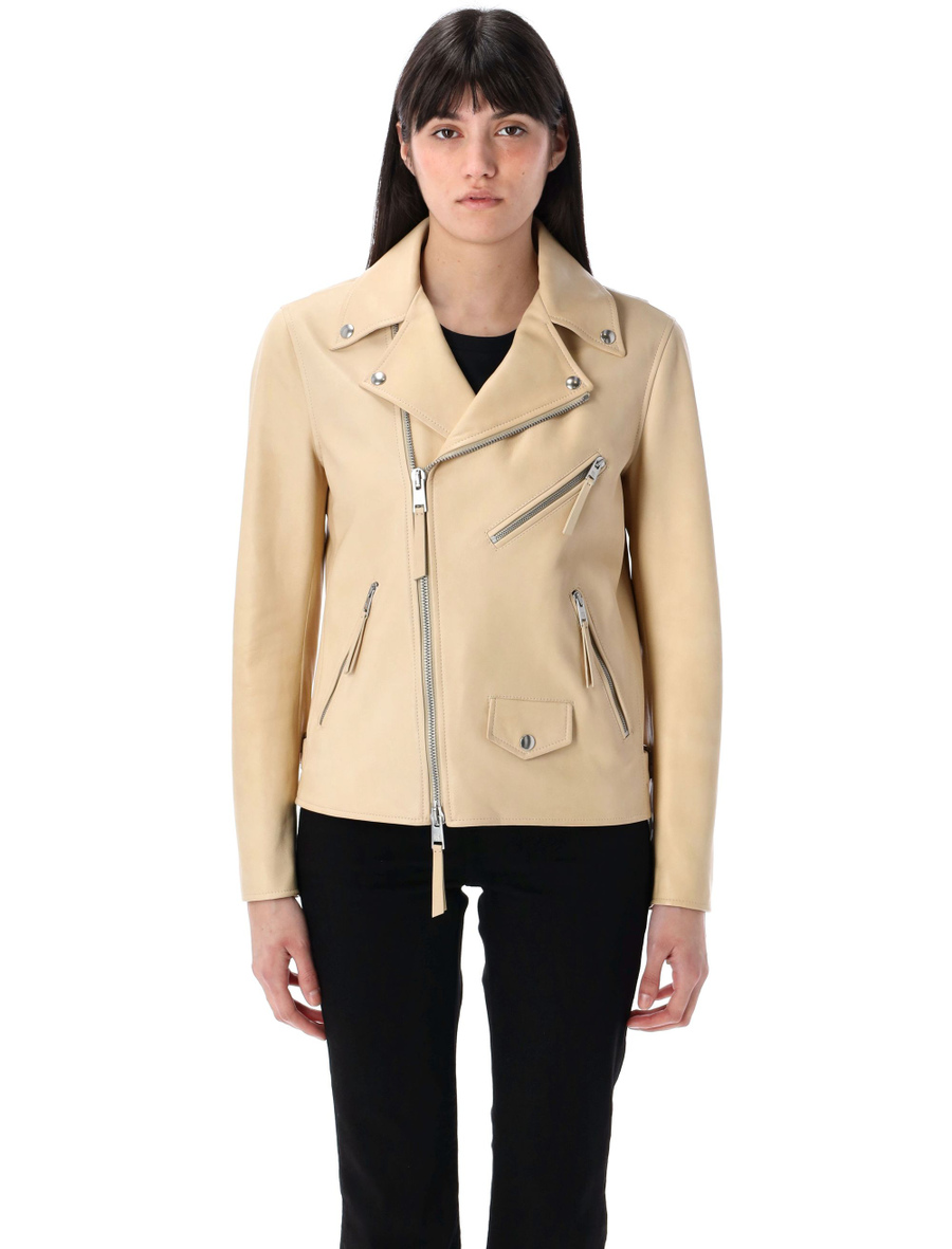 Sheepskin leather moto jacket - Spazio Pritelli