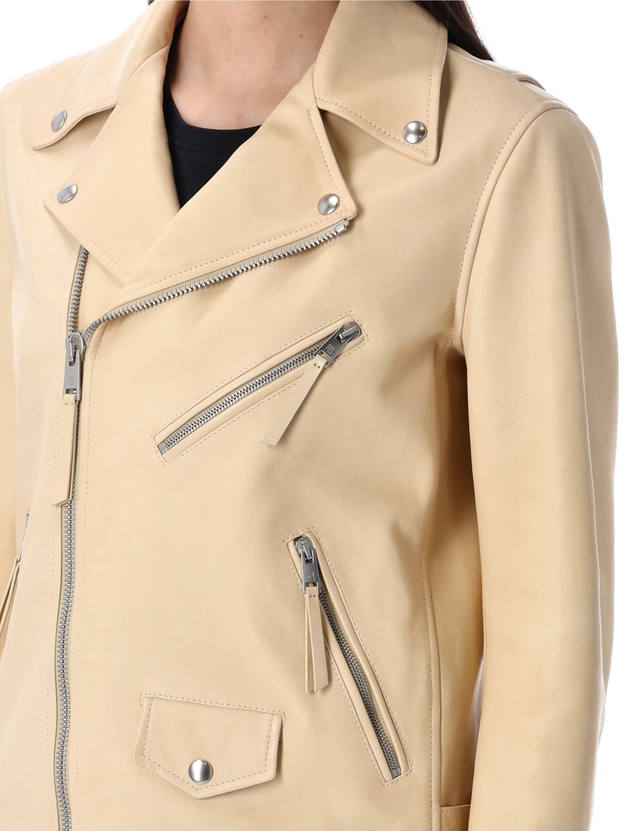 Sheepskin leather moto jacket - Spazio Pritelli