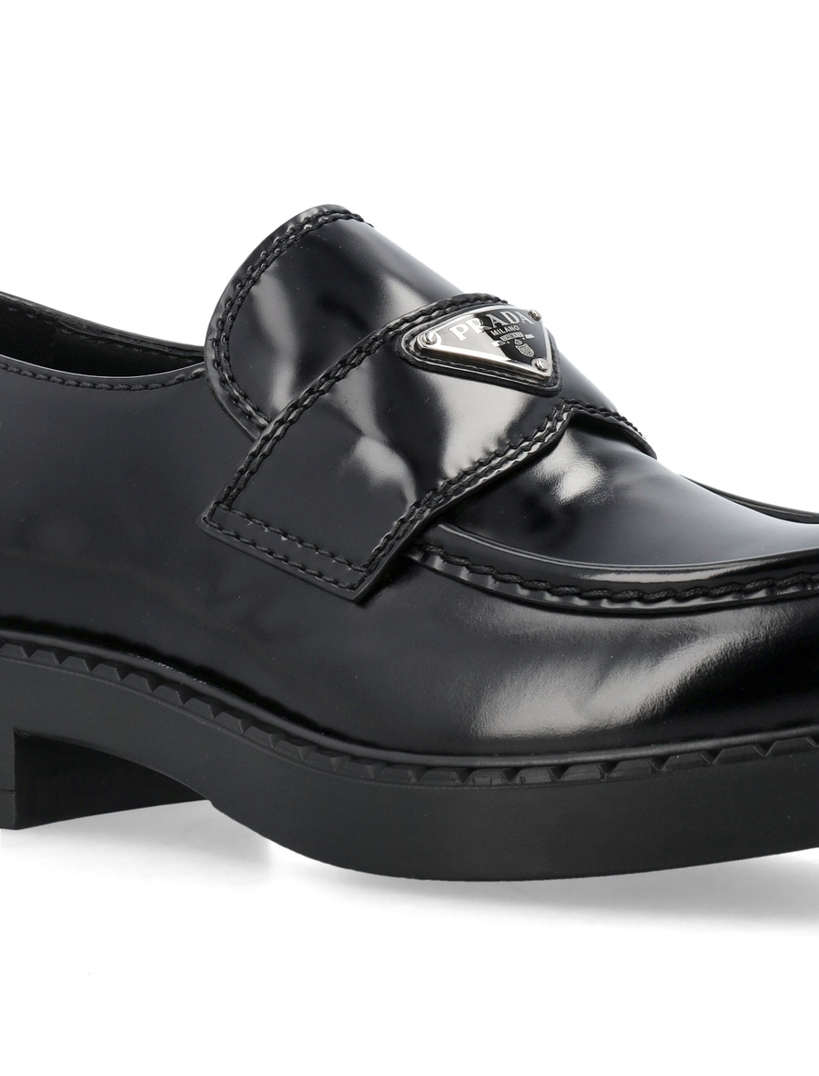 Chocolate brushed leather loafers - Spazio Pritelli