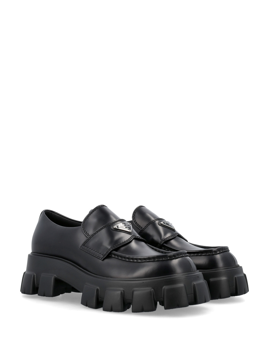 Monolith brushed leather loafers - Spazio Pritelli