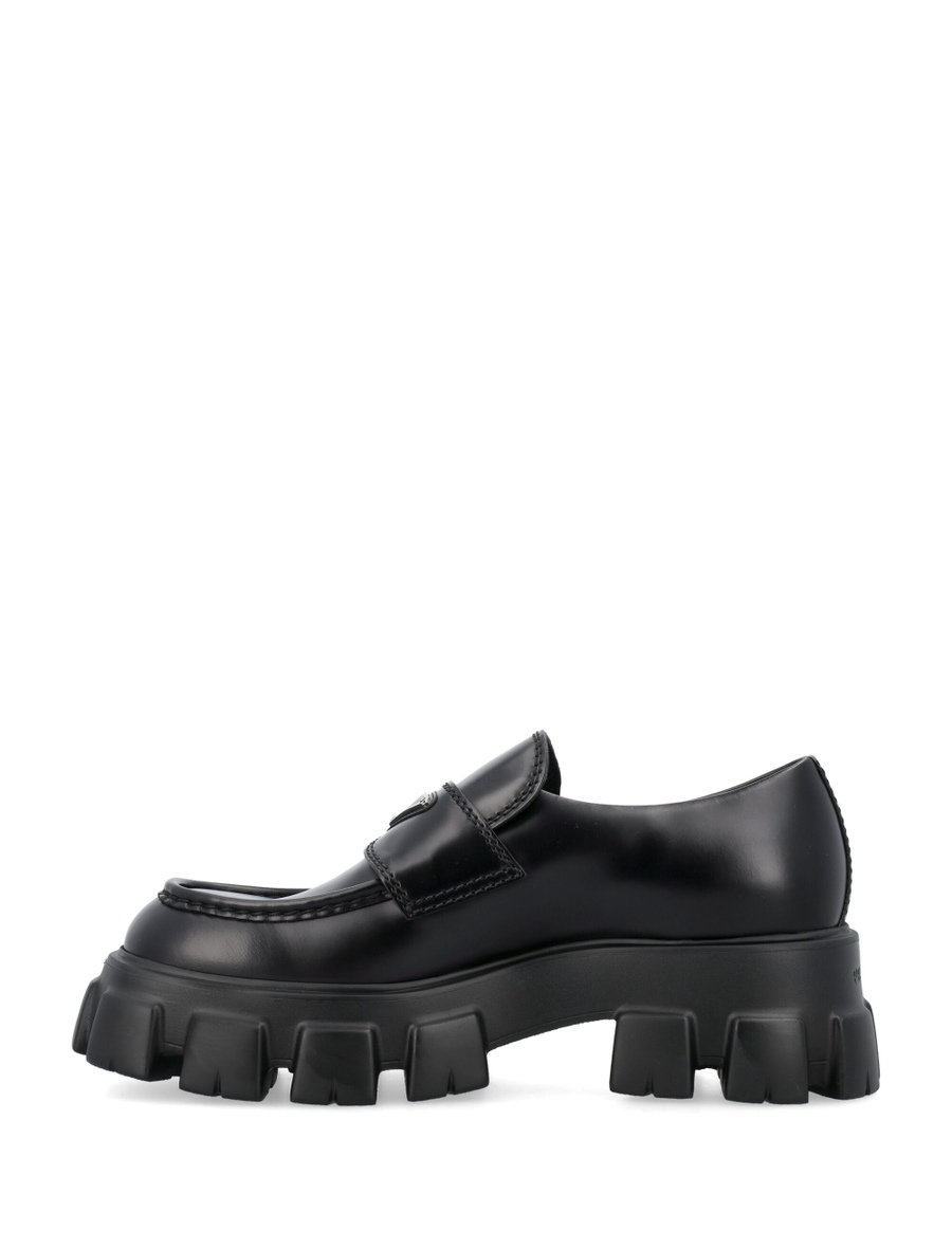 Monolith brushed leather loafers - Spazio Pritelli