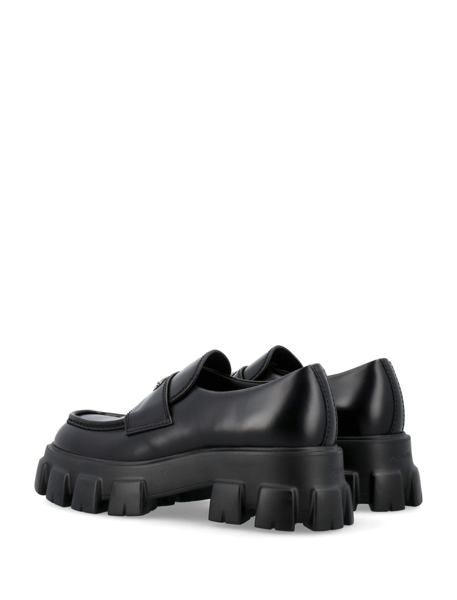 Monolith brushed leather loafers - Spazio Pritelli