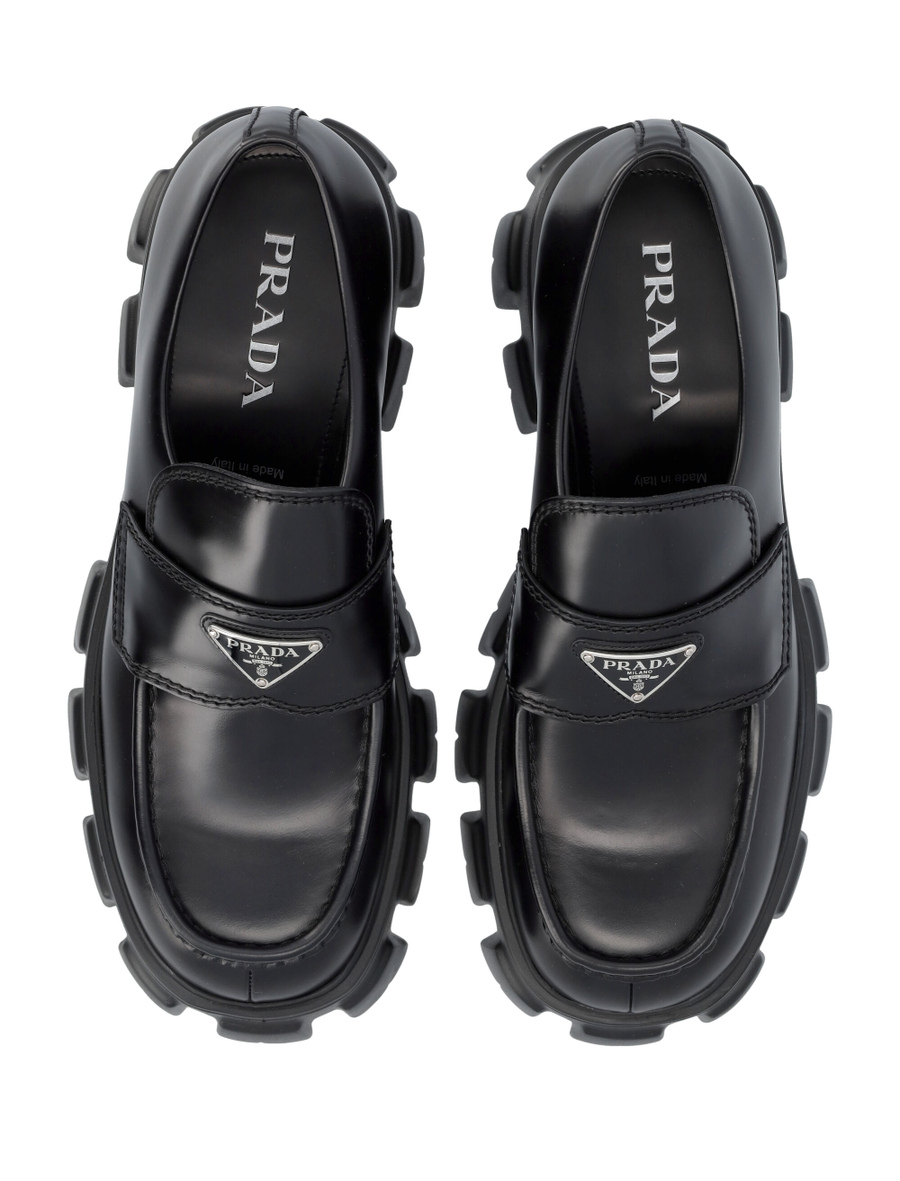 Monolith brushed leather loafers - Spazio Pritelli