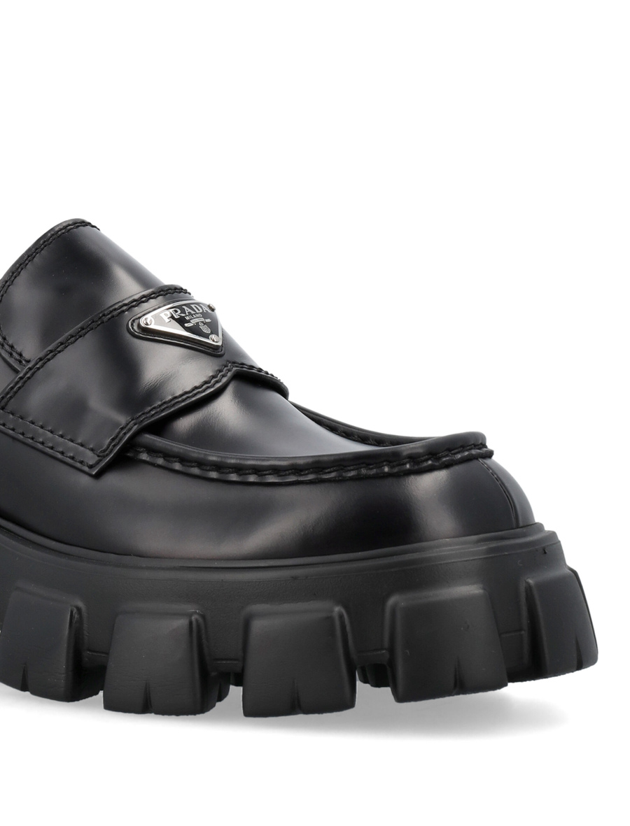 Monolith brushed leather loafers - Spazio Pritelli