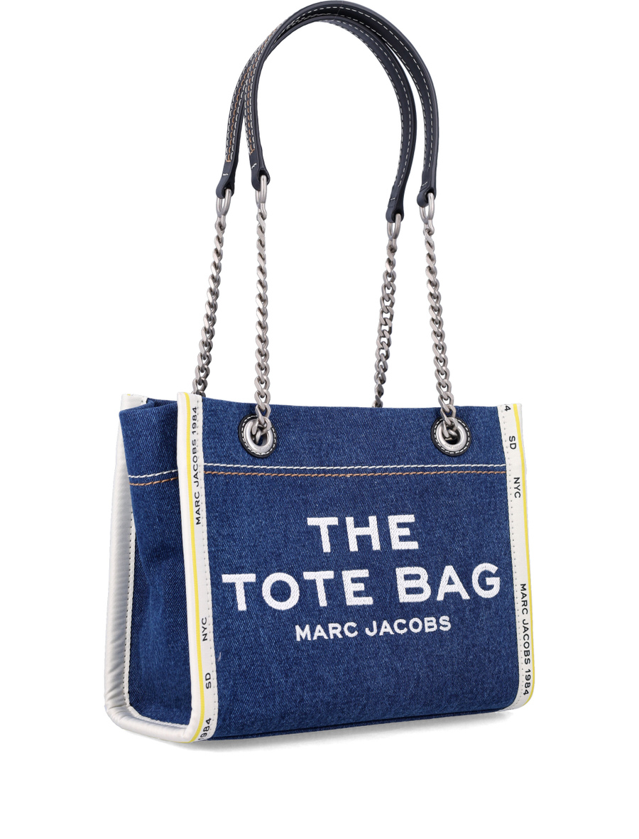 The denim chain small tote bag - Spazio Pritelli