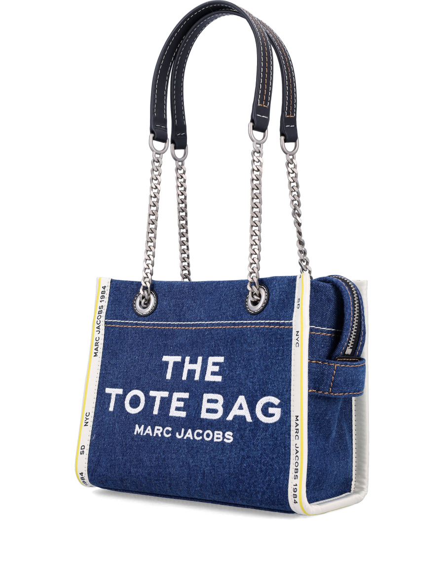 The denim chain small tote bag - Spazio Pritelli