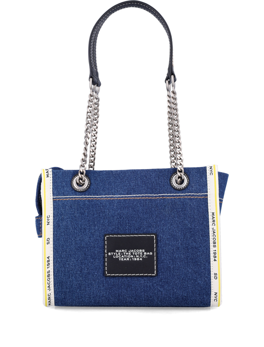 The denim chain small tote bag - Spazio Pritelli